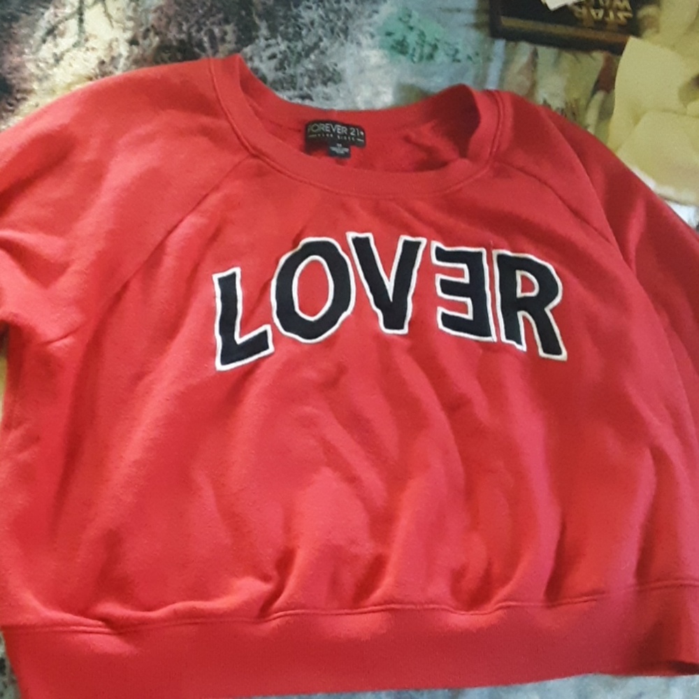 Forever 21 3X Red Sweater LOVER
